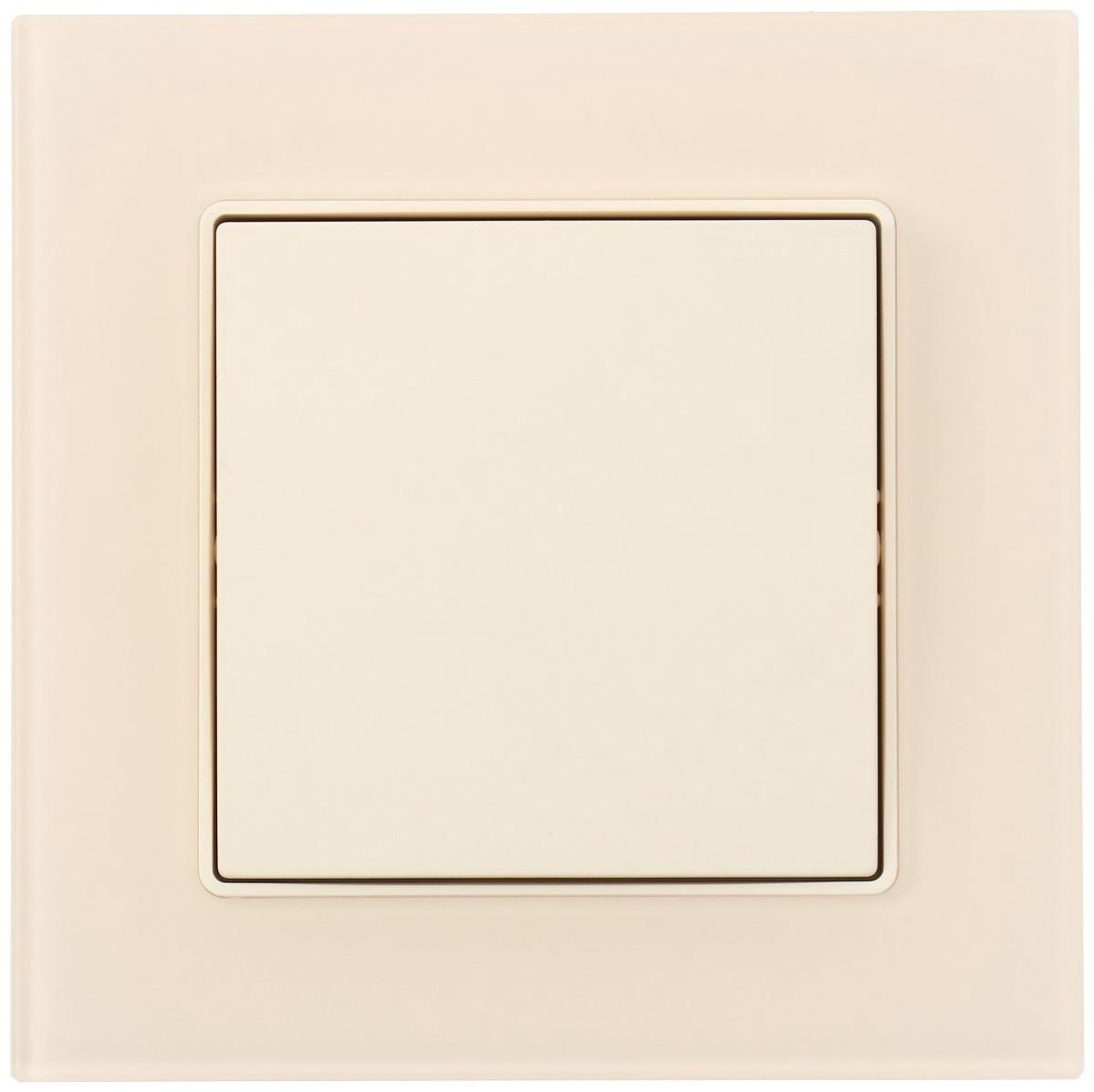 Выключатель проходной TOT Matte Glass, 10 А, 1 кл., скрытый, стекло, бежевый