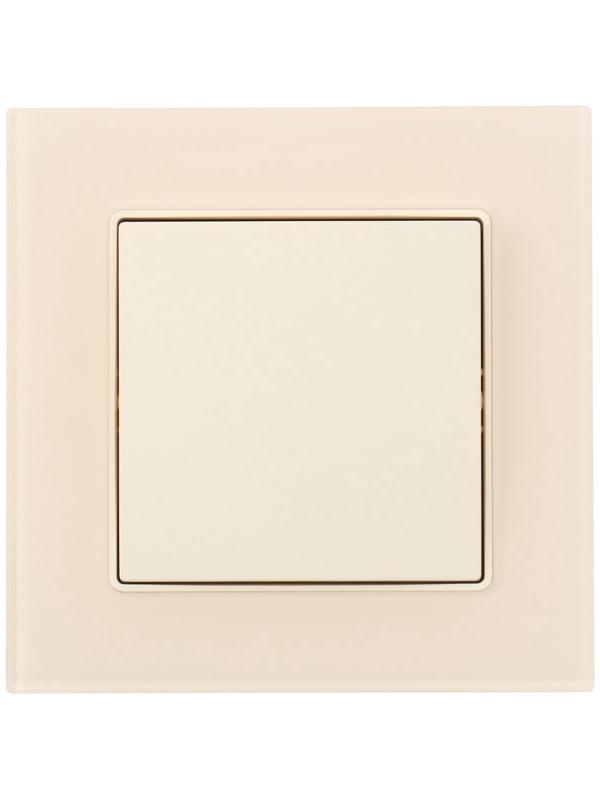 Выключатель проходной TOT Matte Glass, 10 А, 1 кл., скрытый, стекло, бежевый