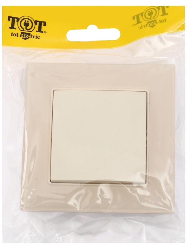 Выключатель проходной TOT Matte Glass, 10 А, 1 кл., скрытый, стекло, бежевый