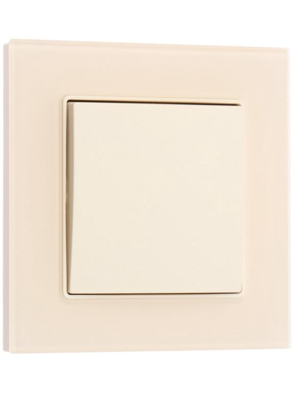 Выключатель проходной TOT Matte Glass, 10 А, 1 кл., скрытый, стекло, бежевый