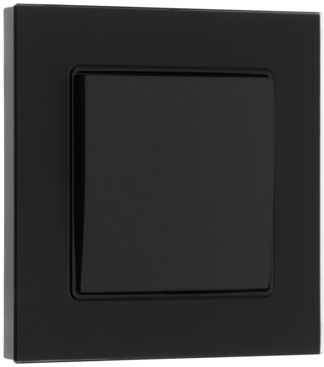 Выключатель проходной TOT Matte Glass, 10 А, 1 кл., скрытый, стекло, черный