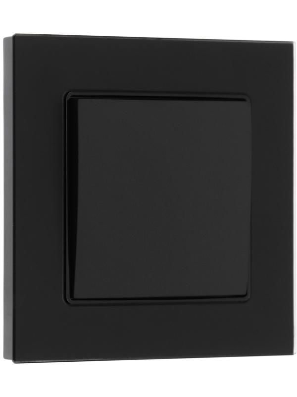 Выключатель проходной TOT Matte Glass, 10 А, 1 кл., скрытый, стекло, черный