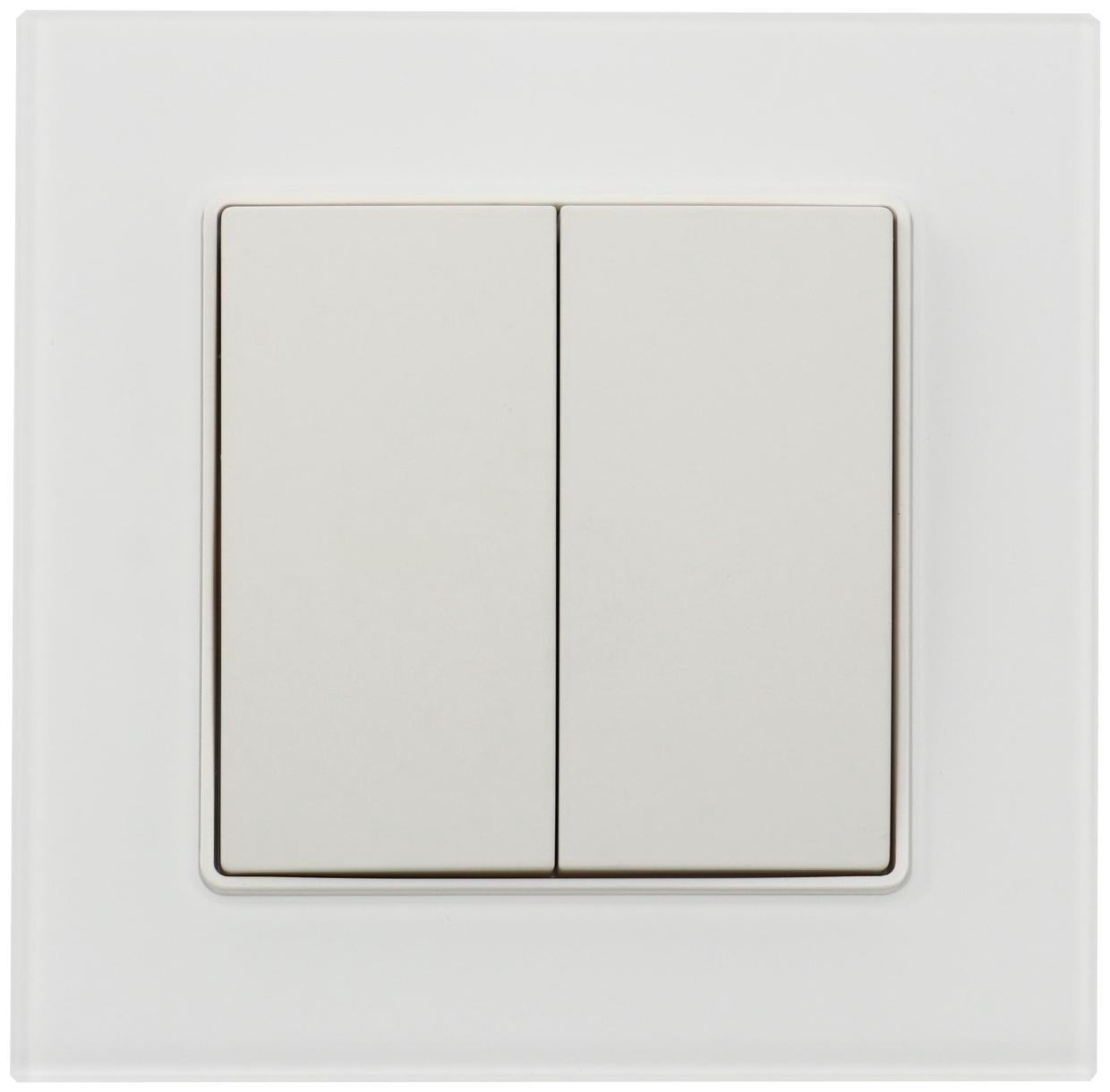 Выключатель TOT Matte Glass, 10 А, 2 кл., скрытый, стекло, белый