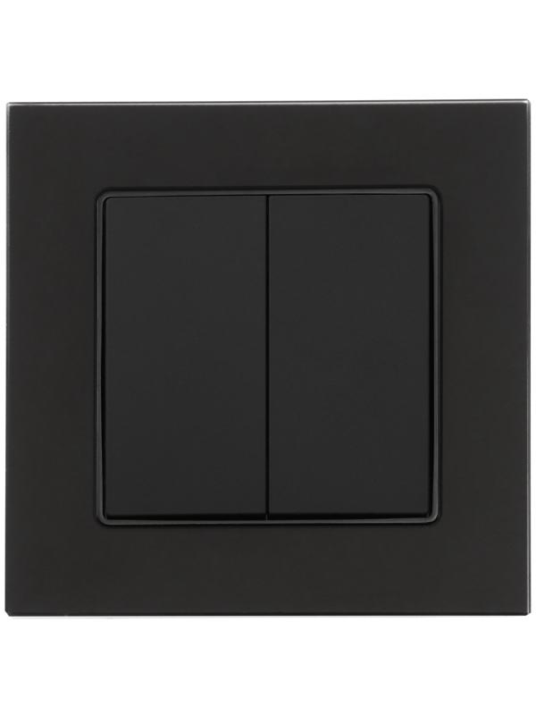 Выключатель TOT Matte Glass, 10 А, 2 кл., скрытый, стекло, черный