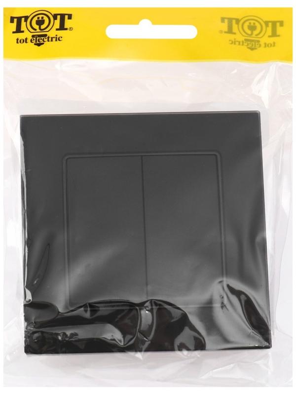 Выключатель TOT Matte Glass, 10 А, 2 кл., скрытый, стекло, черный
