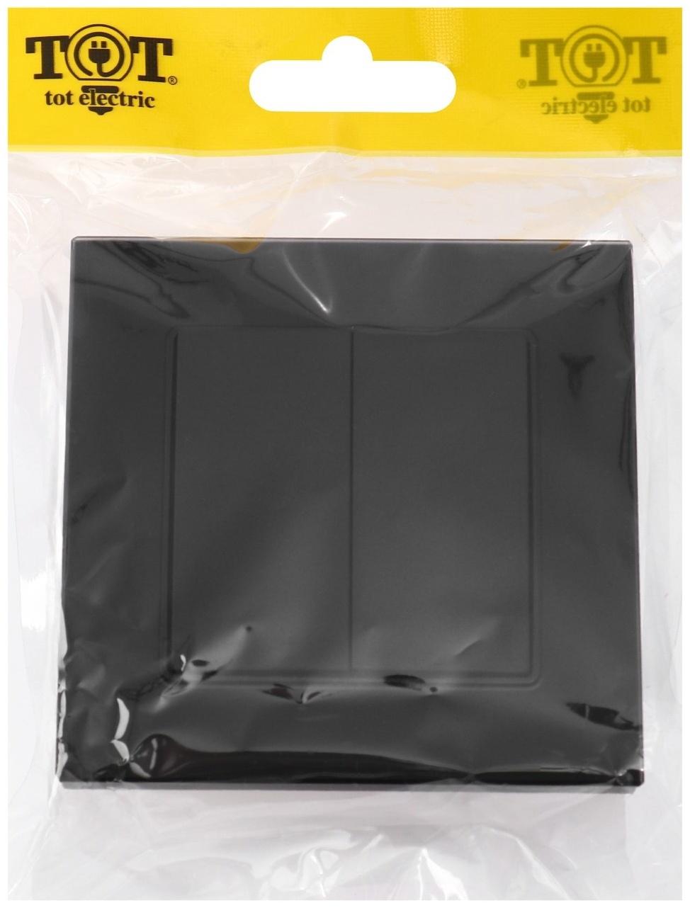 Выключатель проходной TOT Matte Glass, 10 А, 2 кл., скрытый, стекло, черный