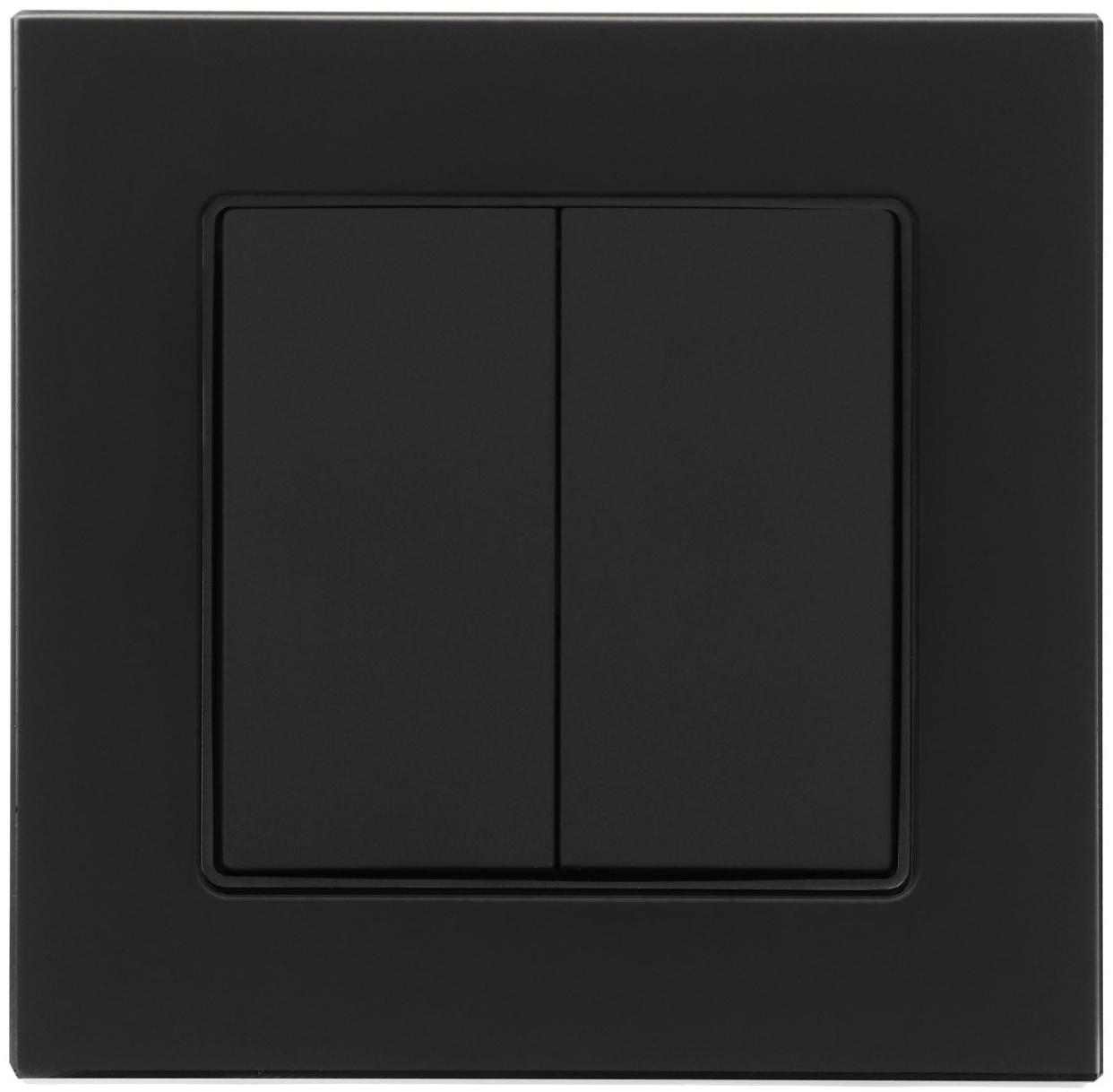 Выключатель проходной TOT Matte Glass, 10 А, 2 кл., скрытый, стекло, черный