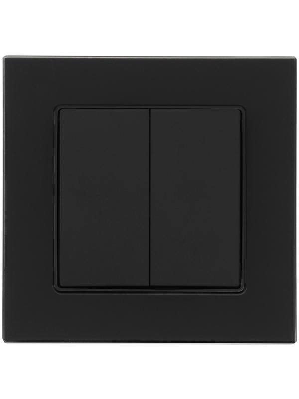 Выключатель проходной TOT Matte Glass, 10 А, 2 кл., скрытый, стекло, черный