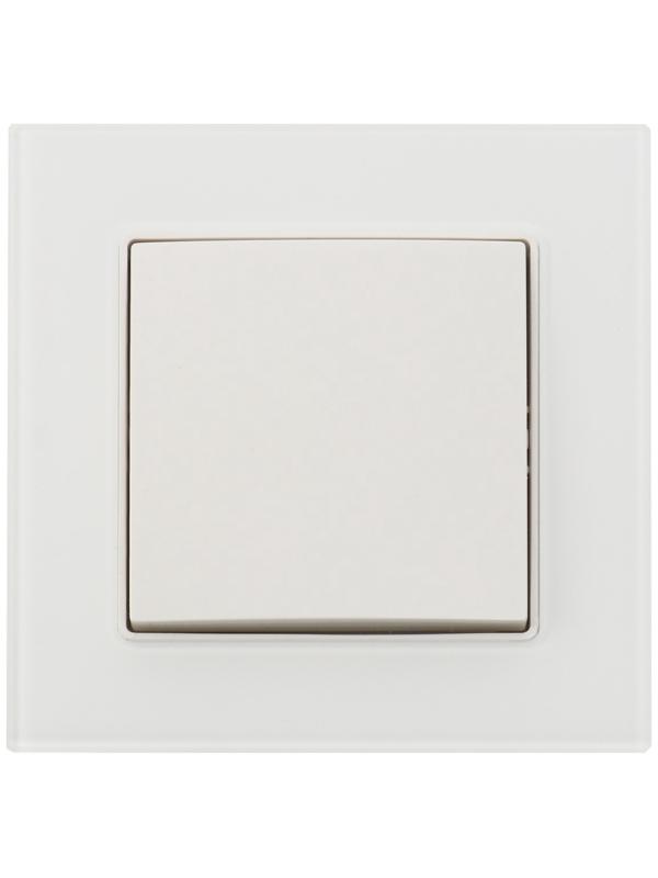Выключатель TOT Glossy Glass, 10 А, 1 клавиша, скрытый, стекло, белый