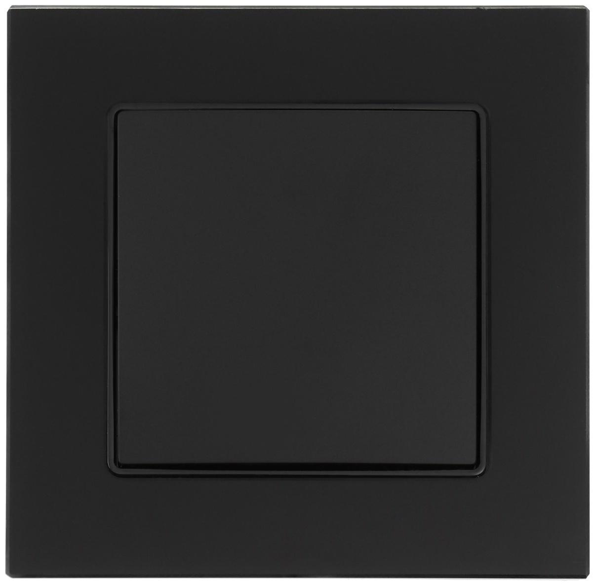 Выключатель проходной TOT Glossy Glass, 10 А, 1 клавиша, скрытый, стекло, черный