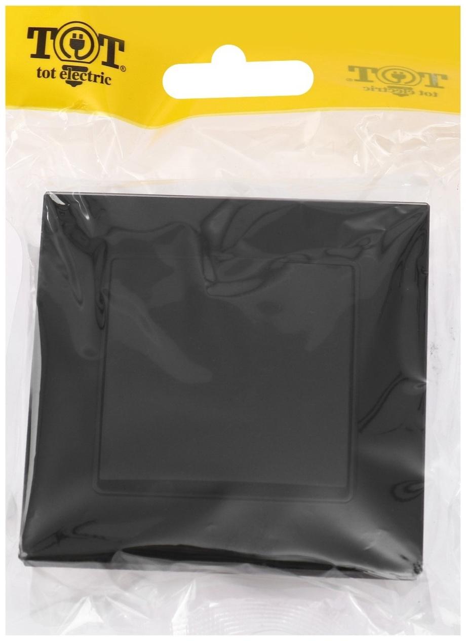 Выключатель проходной TOT Glossy Glass, 10 А, 1 клавиша, скрытый, стекло, черный