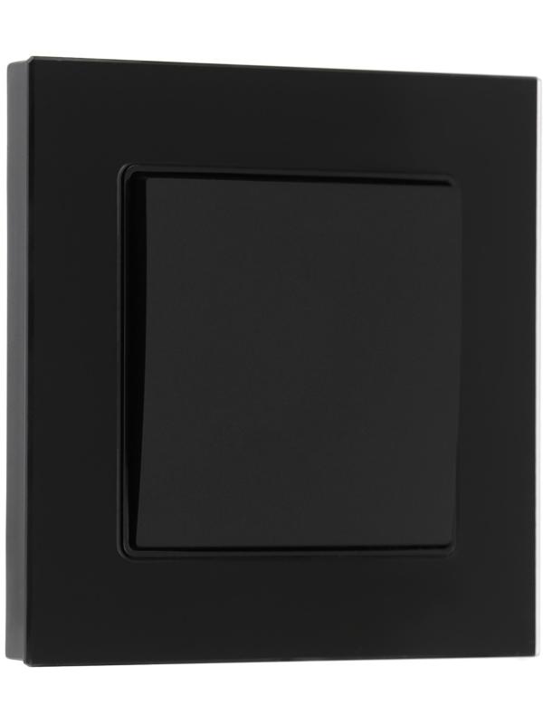 Выключатель проходной TOT Glossy Glass, 10 А, 1 клавиша, скрытый, стекло, черный