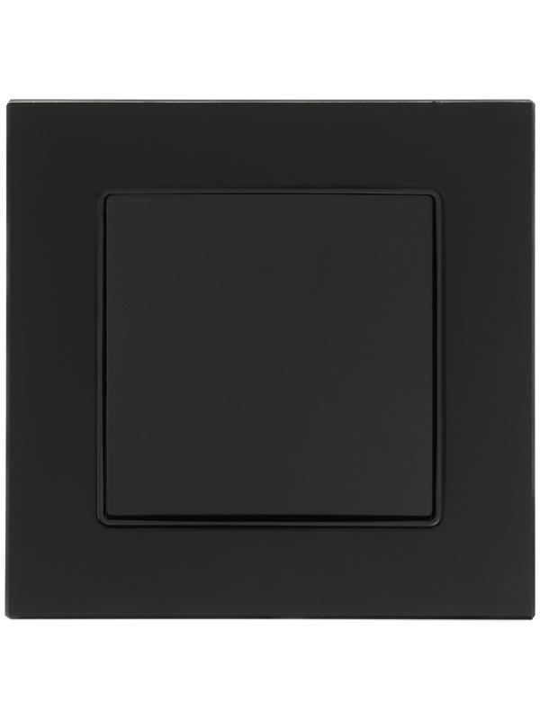 Выключатель проходной TOT Glossy Glass, 10 А, 1 клавиша, скрытый, стекло, черный