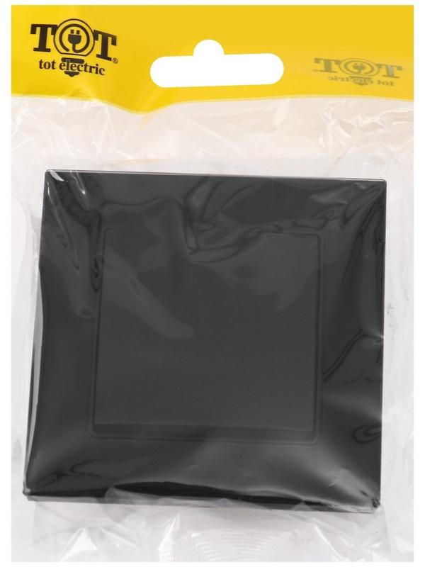 Выключатель проходной TOT Glossy Glass, 10 А, 1 клавиша, скрытый, стекло, черный