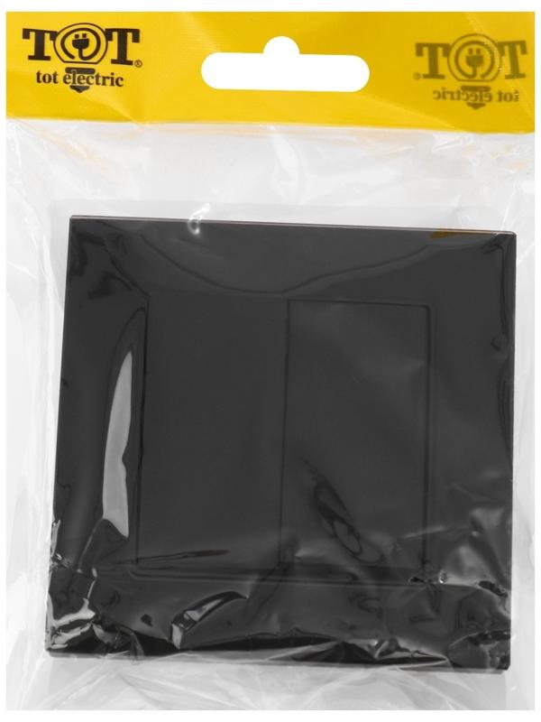 Выключатель проходной TOT Glossy Glass, 10 А, 2 клавиши, скрытый, стекло, черный