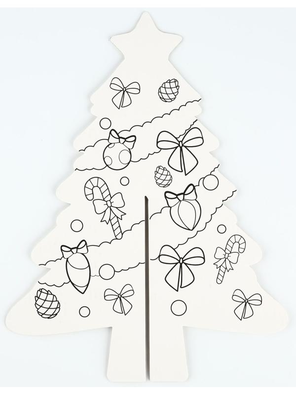 Ёлка раскраска настольная на новый год «Милый зайчик», новогодний набор для творчества