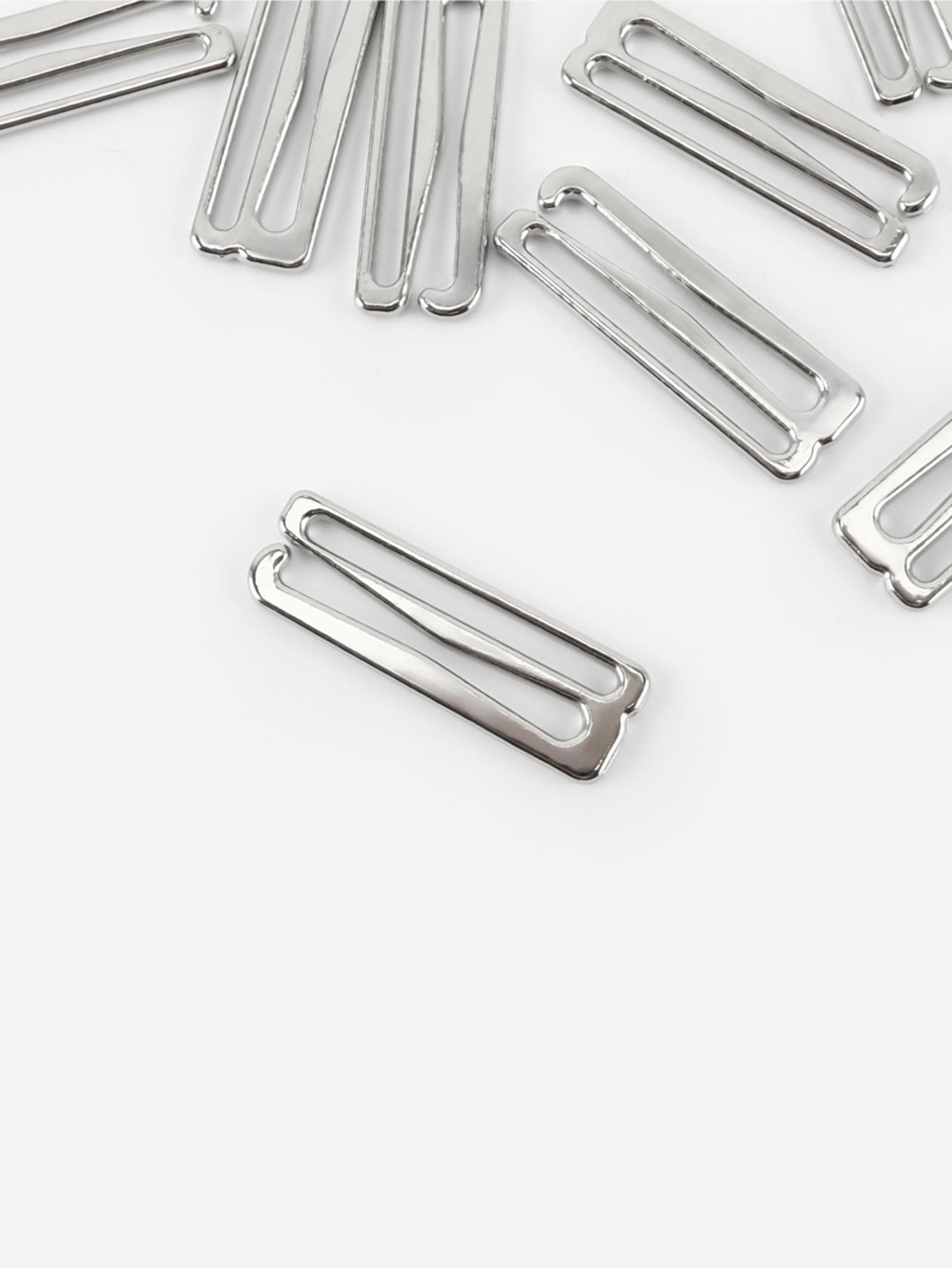 Крючок для бретелей, металлический, 25 мм, 20 шт., цвет серебряный