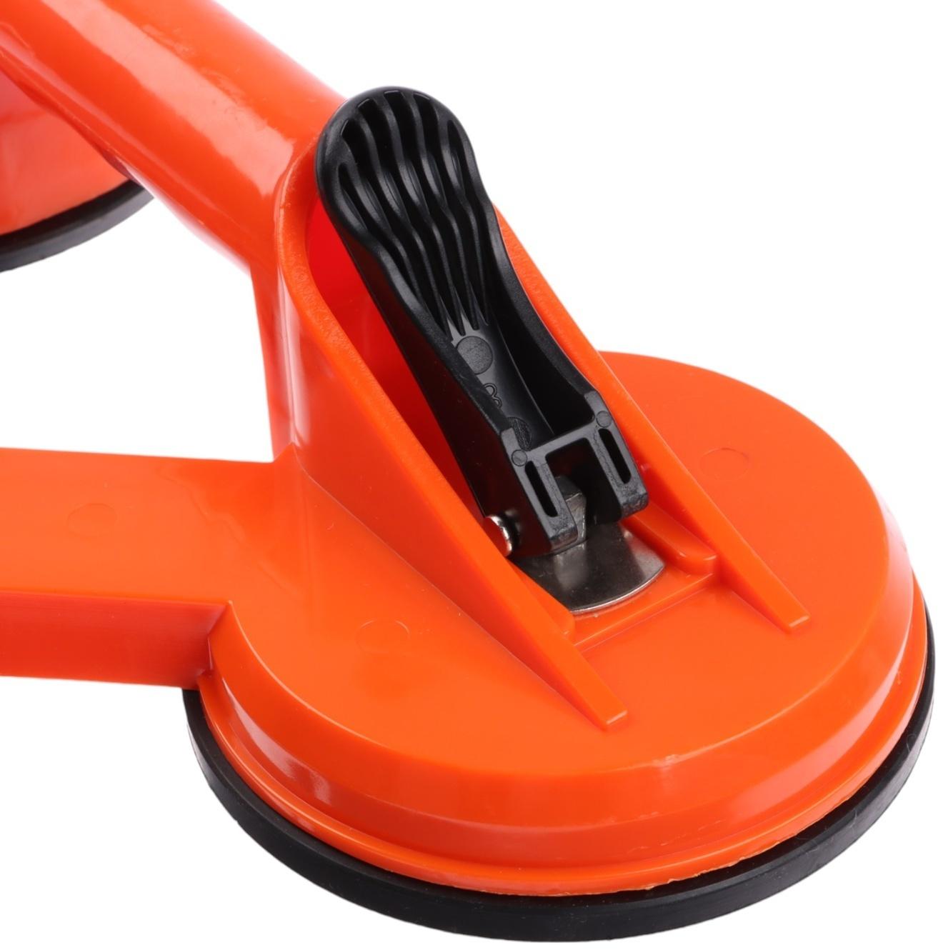 Тройная вакуумная присоска для стекла, d 12 см, пластик, оранжевый