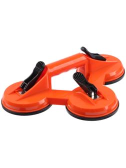 Тройная вакуумная присоска для стекла, d 12 см, пластик, оранжевый