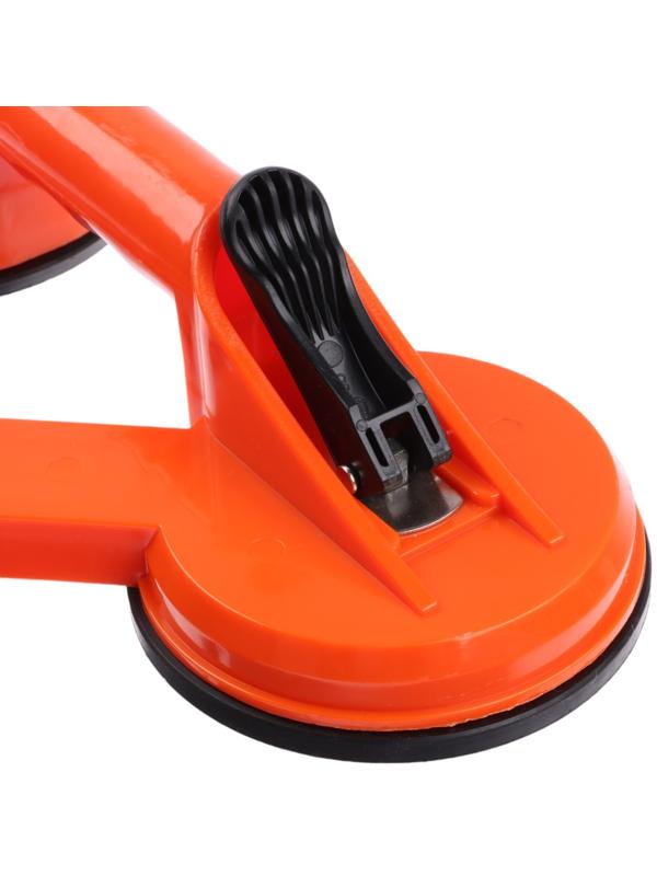 Тройная вакуумная присоска для стекла, d 12 см, пластик, оранжевый