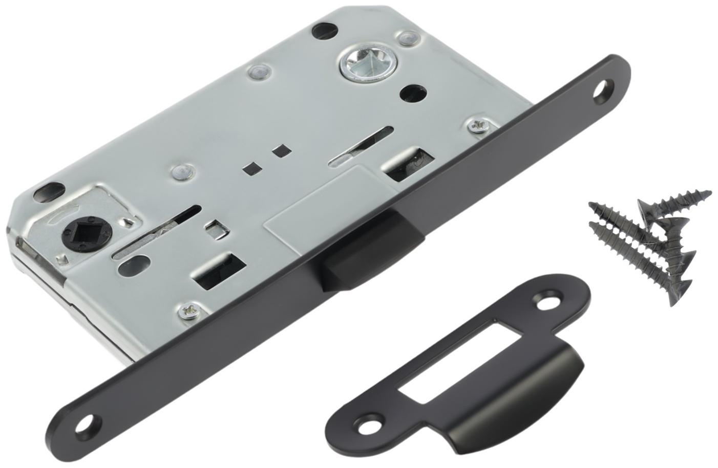 Защелка врезная LOCKLAND ZLK1BL, цвет черный, м/о 96 мм, пластиковый язычок