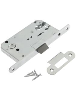 Защелка врезная под цилиндр LOCKLAND ZLK3CP, цвет хром, пластиковый язычок