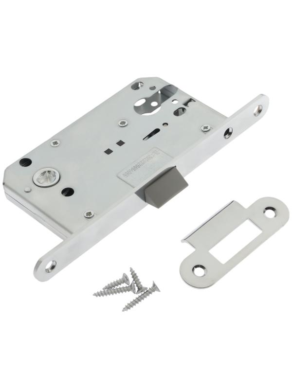 Защелка врезная под цилиндр LOCKLAND ZLK3CP, цвет хром, пластиковый язычок