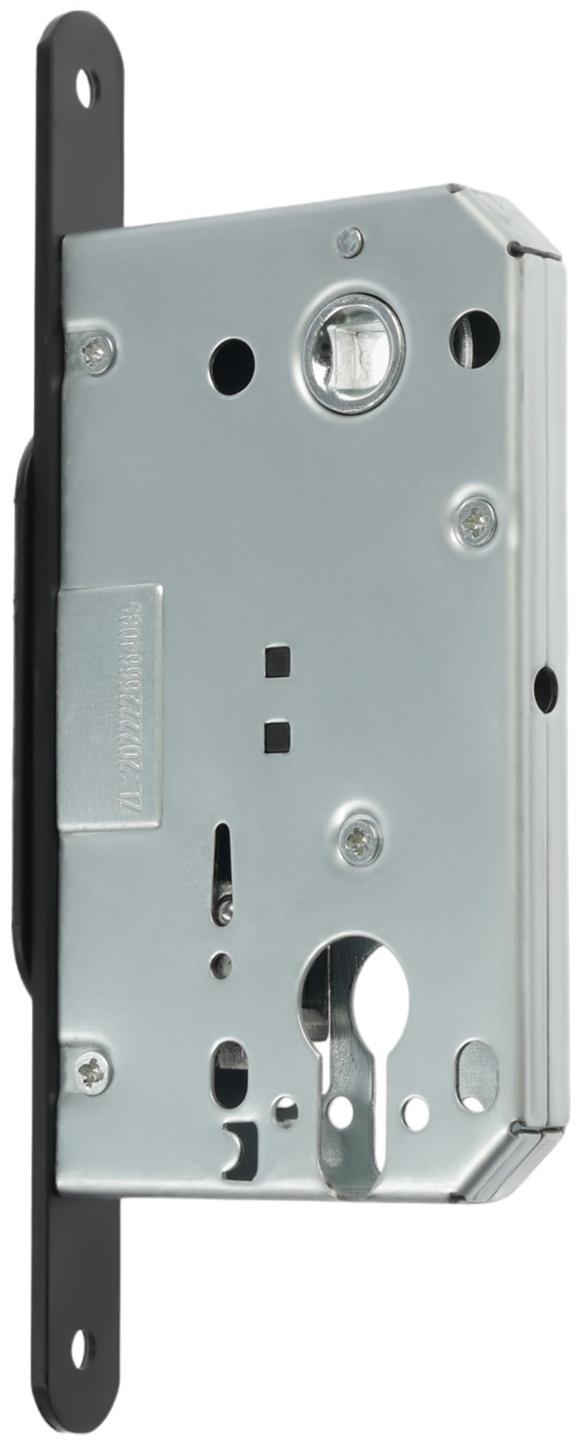 Защелка врезная под цилиндр LOCKLAND ZLK3BL, цвет черный, пластиковый язычок