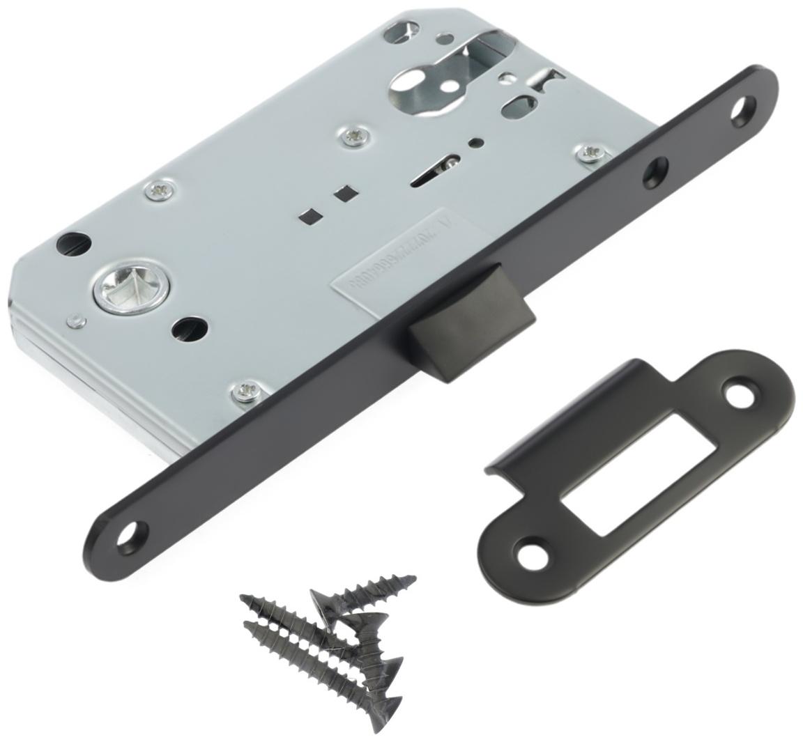 Защелка врезная под цилиндр LOCKLAND ZLK3BL, цвет черный, пластиковый язычок