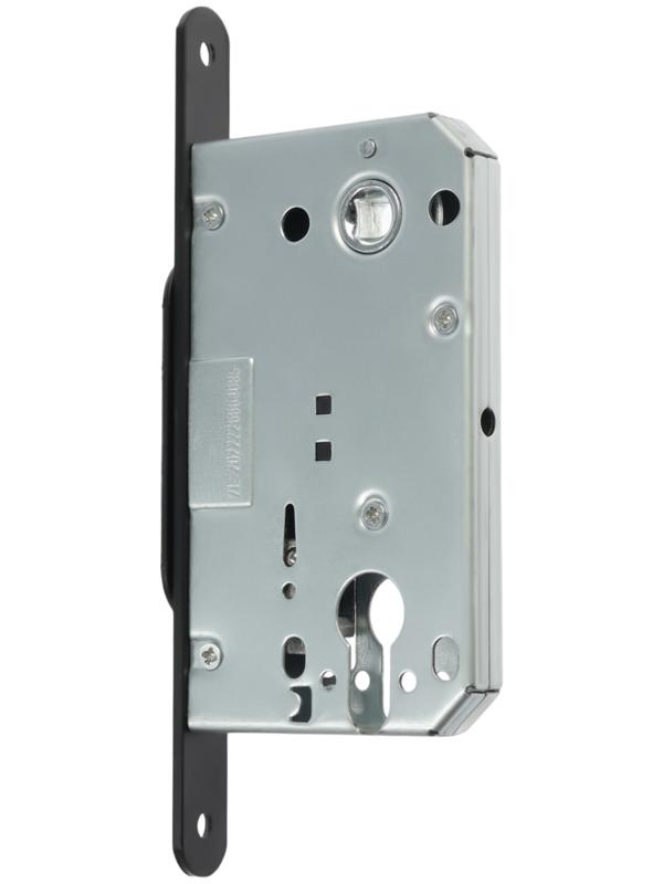 Защелка врезная под цилиндр LOCKLAND ZLK3BL, цвет черный, пластиковый язычок