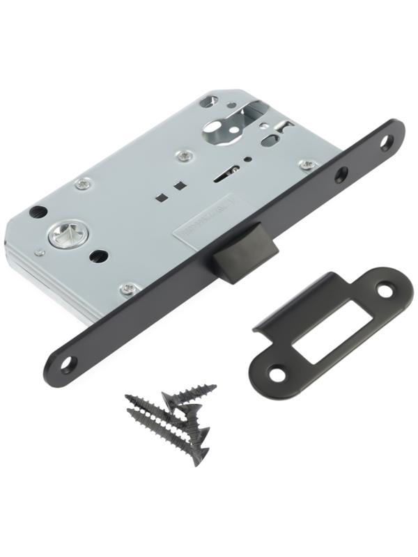 Защелка врезная под цилиндр LOCKLAND ZLK3BL, цвет черный, пластиковый язычок