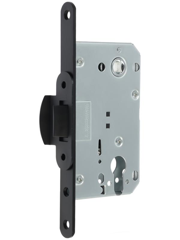 Защелка врезная под цилиндр LOCKLAND ZLK3BL, цвет черный, пластиковый язычок