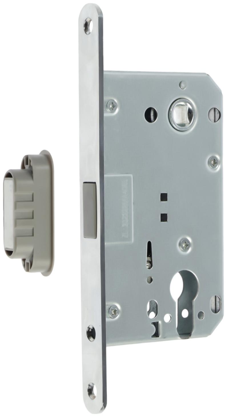 Защелка врезная магнитная LOCKLAND ZLK4CP, под цилиндр, цвет хром