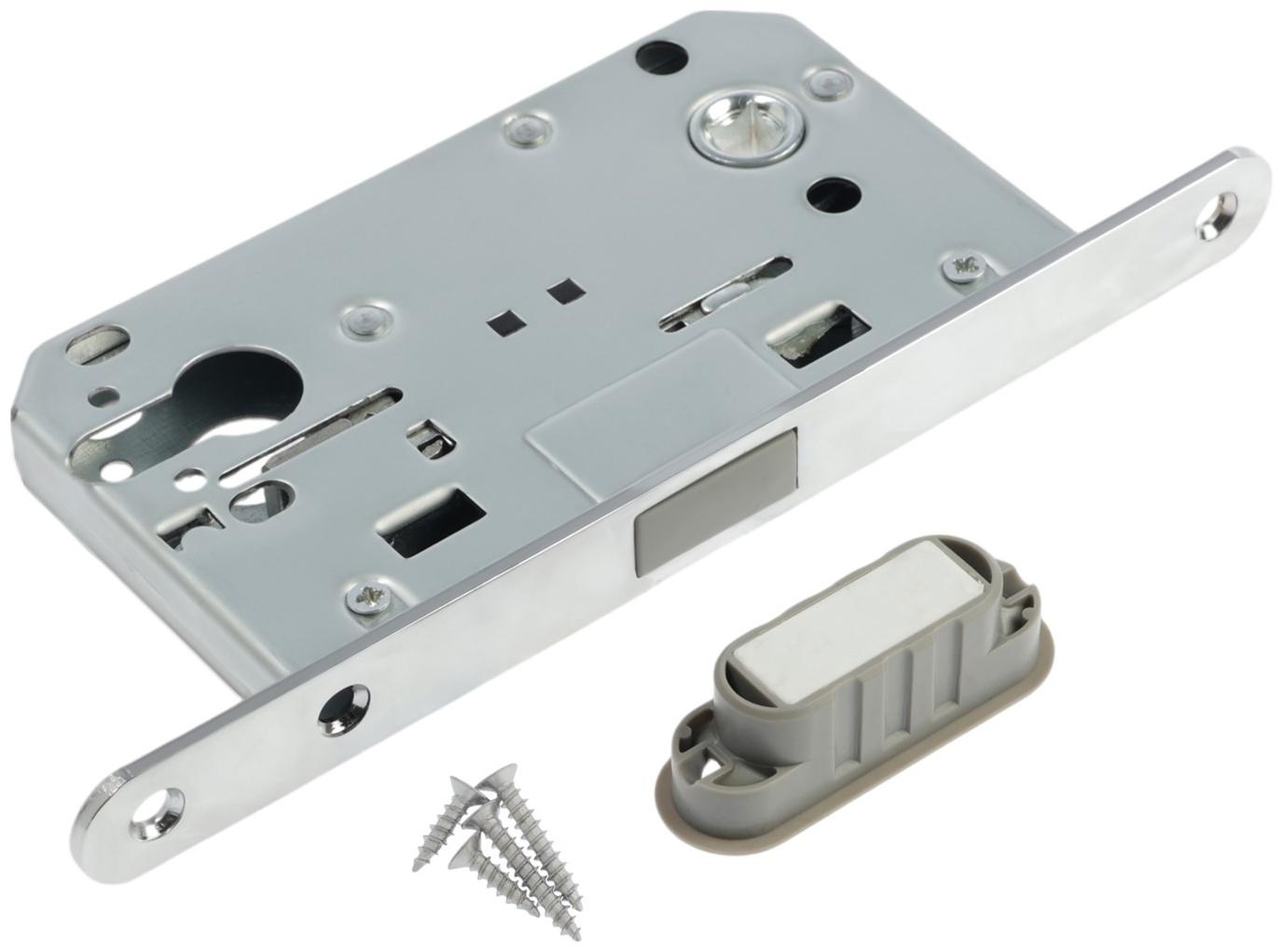 Защелка врезная магнитная LOCKLAND ZLK4CP, под цилиндр, цвет хром