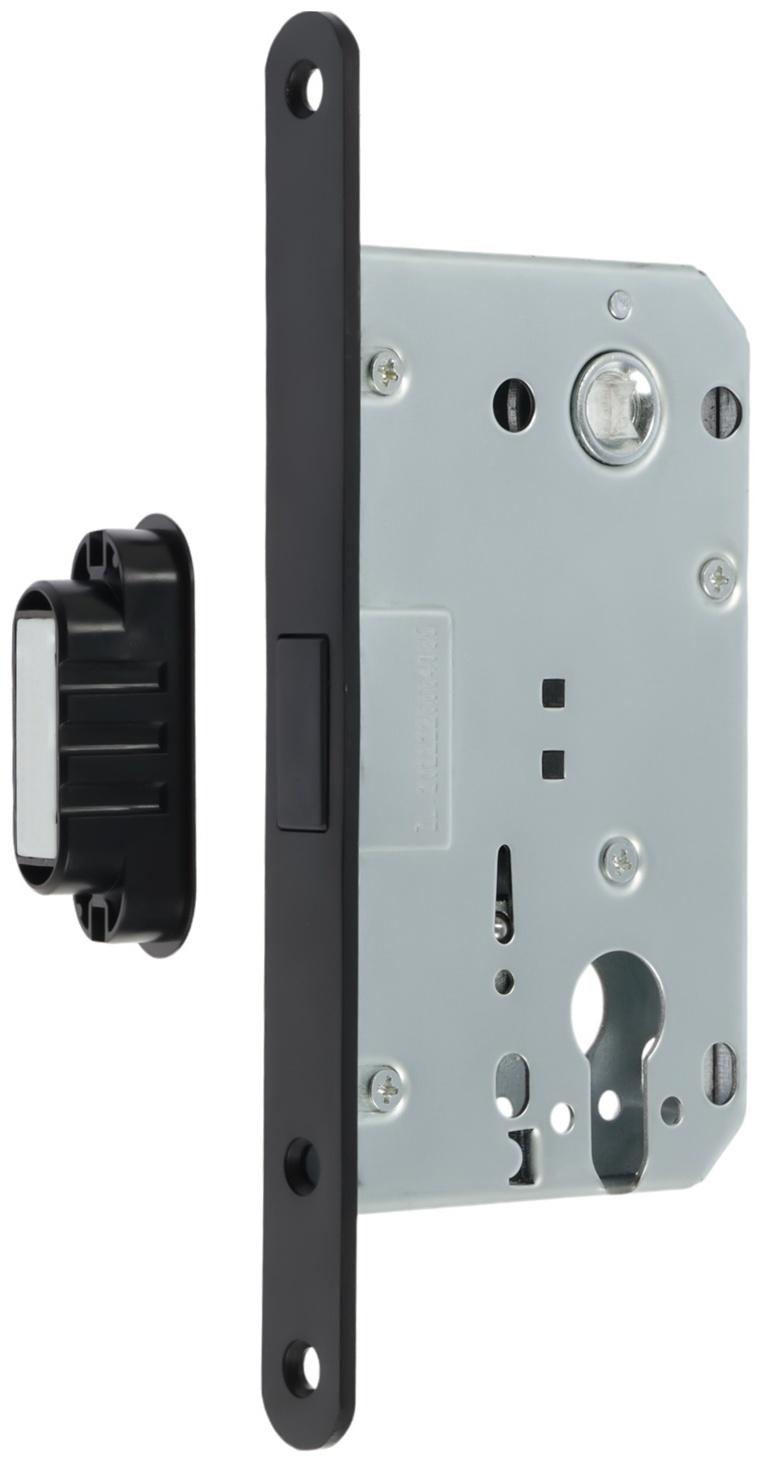 Защелка врезная магнитная LOCKLAND ZLK4BL, под цилиндр, цвет черный