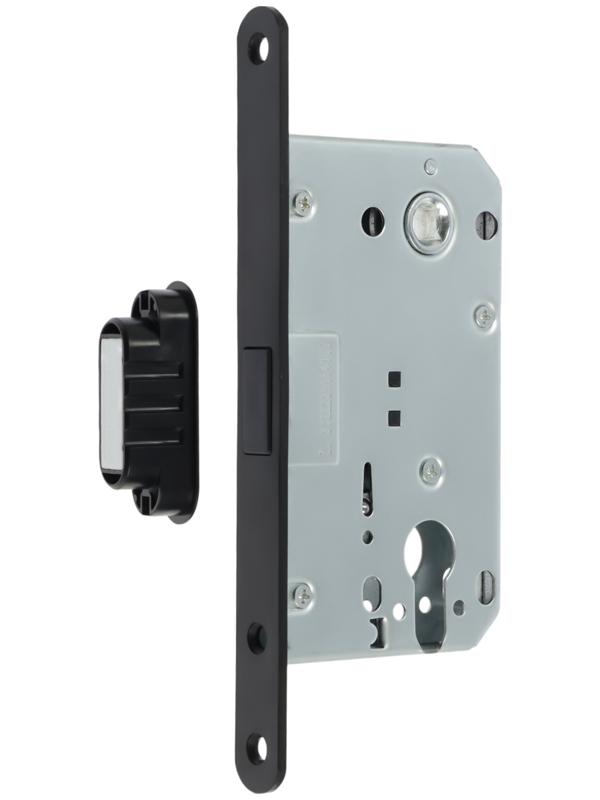 Защелка врезная магнитная LOCKLAND ZLK4BL, под цилиндр, цвет черный