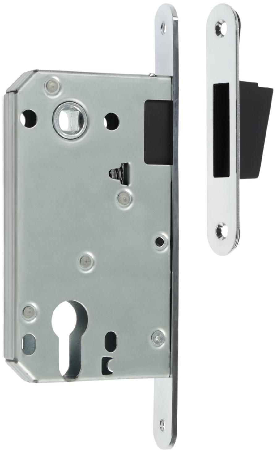 Защелка врезная магнитная LOCKLAND ZLK6CP, под цилиндр, цвет хром