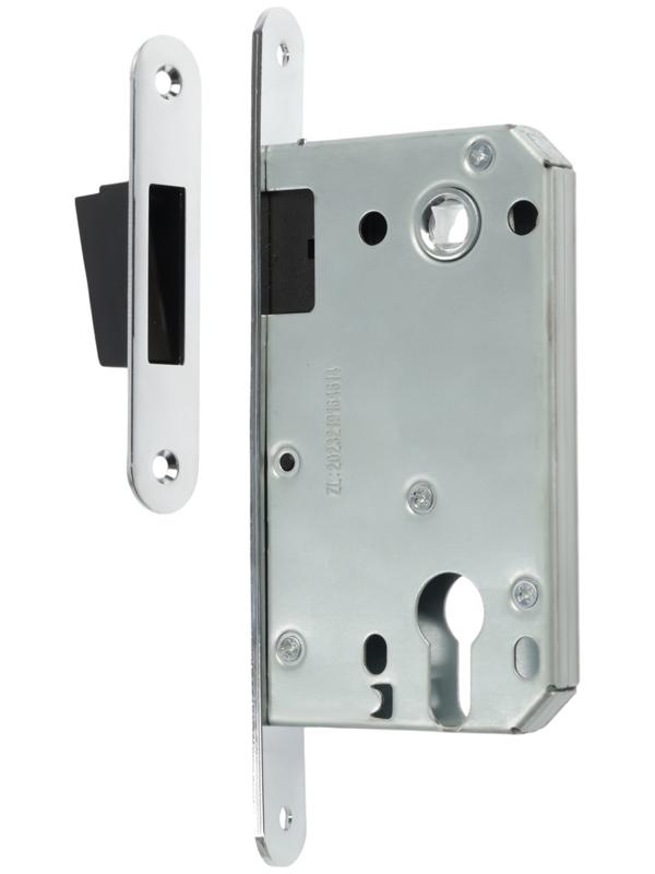 Защелка врезная магнитная LOCKLAND ZLK6CP, под цилиндр, цвет хром