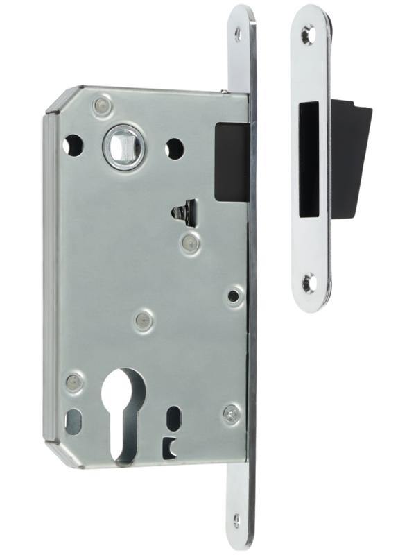 Защелка врезная магнитная LOCKLAND ZLK6CP, под цилиндр, цвет хром