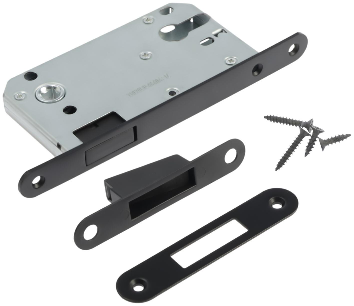 Защелка врезная магнитная LOCKLAND ZLK6BL, под цилиндр, цвет черный