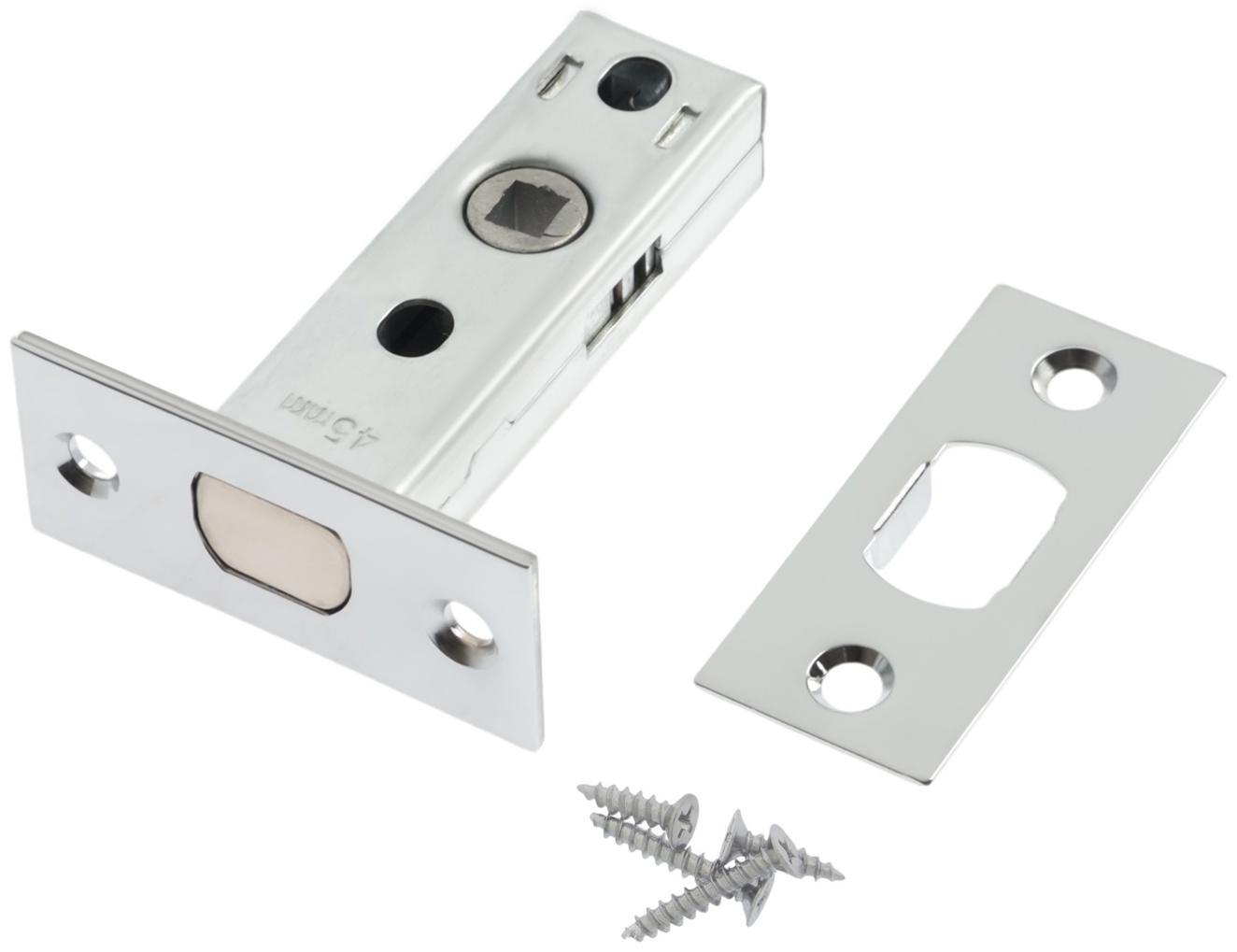 Задвижка дверная межкомнатная LOCKLAND ZDM1CP, цвет хром, стальной язычок