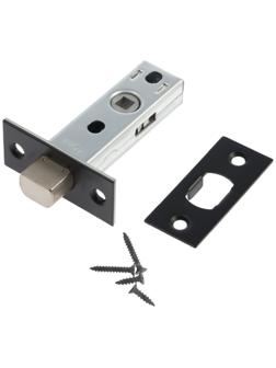 Задвижка дверная межкомнатная LOCKLAND ZDM1BL, цвет черный, стальной язычок