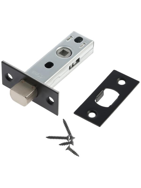 Задвижка дверная межкомнатная LOCKLAND ZDM1BL, цвет черный, стальной язычок