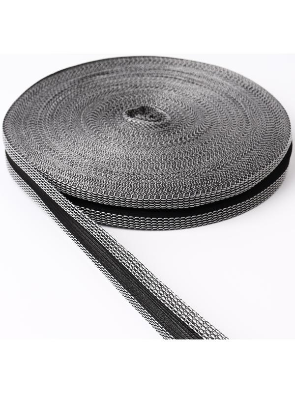 Лента для подгибания швов, термоклеевая, 2,5 см, 50 м, цвет чёрный