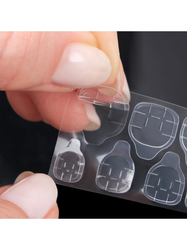 Накладные ногти, 12 шт, с клеевыми пластинами, форма балерина, матовый/хромированный, цвет бордовый/красный