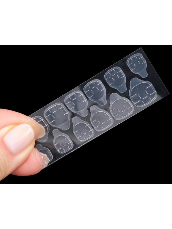 Накладные ногти, 12 шт, с клеевыми пластинами, форма балерина, матовый/хромированный, цвет бордовый/красный