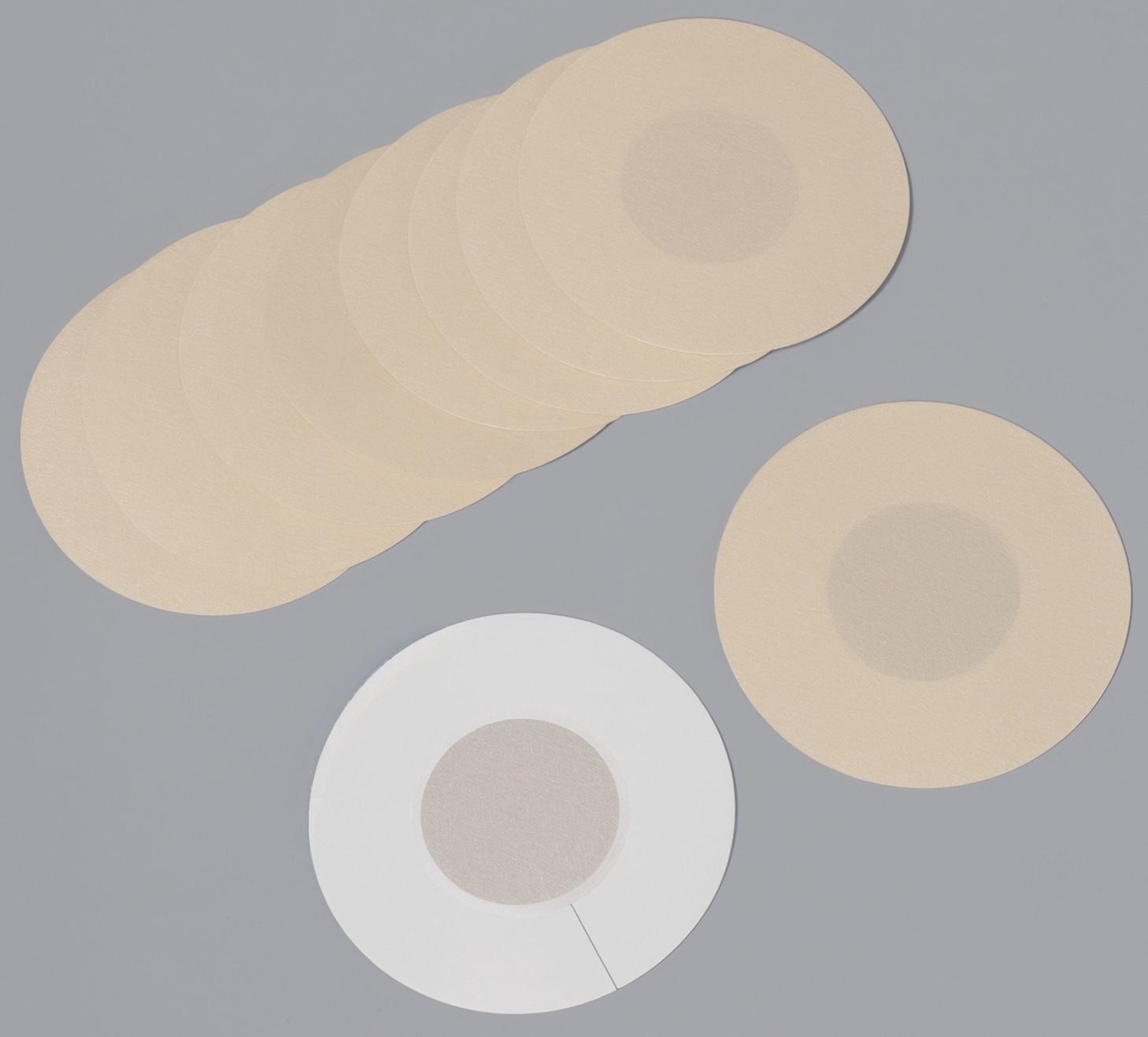 Стикини на грудь «Круг», набор - 5 пар, на клеевой основе, 6×6 см, бежевая