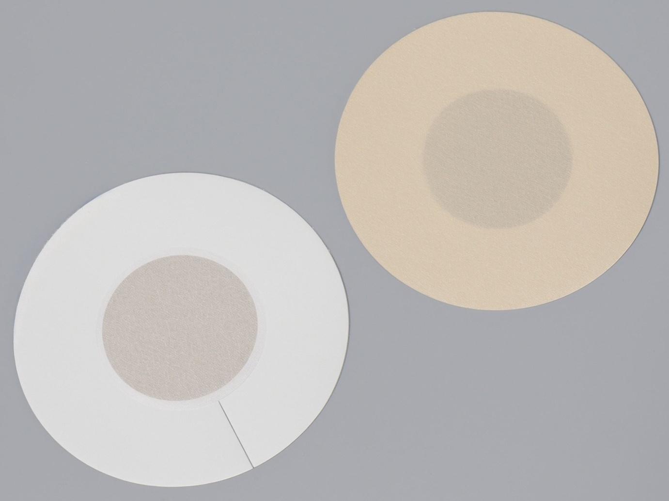 Стикини на грудь «Круг», набор - 5 пар, на клеевой основе, 6×6 см, бежевая