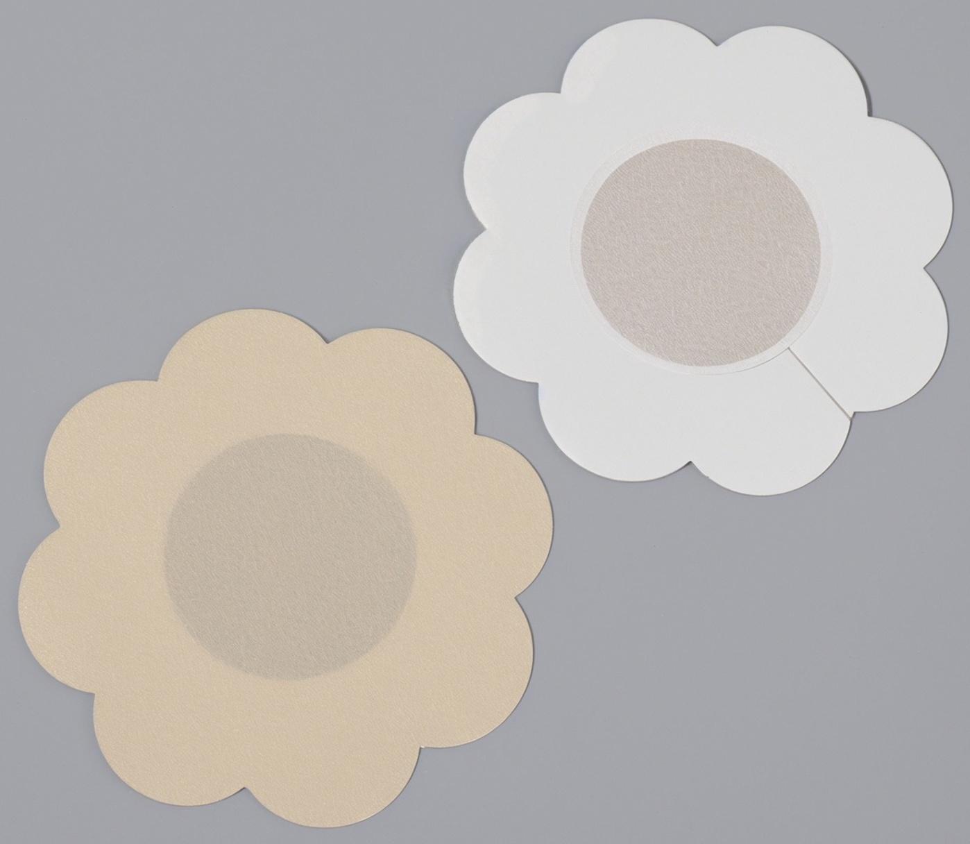 Стикини на грудь «Цветок», набор - 5 пар, на клеевой основе, 6×6 см, бежевая