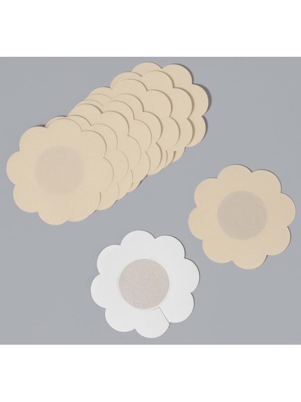 Стикини на грудь «Цветок», набор - 5 пар, на клеевой основе, 6×6 см, бежевая